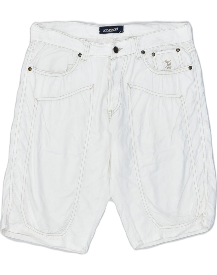 JECKERSON Womens Casual Shorts IT 44 Medium W31 White Cotton | Vintage | Thrift | Second-Hand | Used Clothing | Messina Hembry 