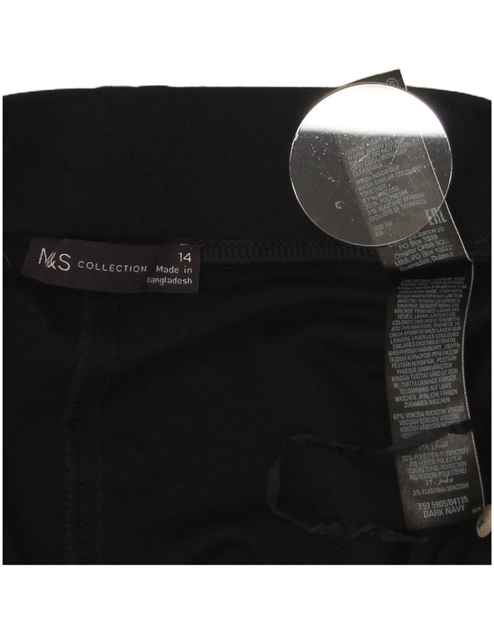 Marks & Spencer Womens Leggings UK 14 Large Navy Blue Viscose