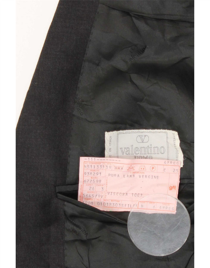Valentino Herre 1 Knap Blazer Jakke IT 48 Medium Grey Virgin Wool