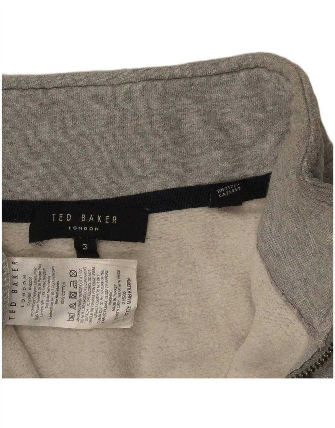 Ted Baker Sweatshirt med lynlås til kvinder størrelse 3 mellemgrå bomuld