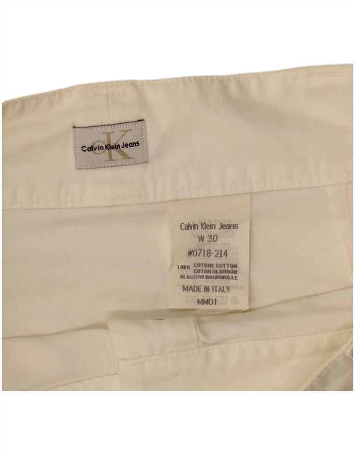 CALVIN KLEIN Mininederdel til kvinder W30 Medium Off White Bomuld