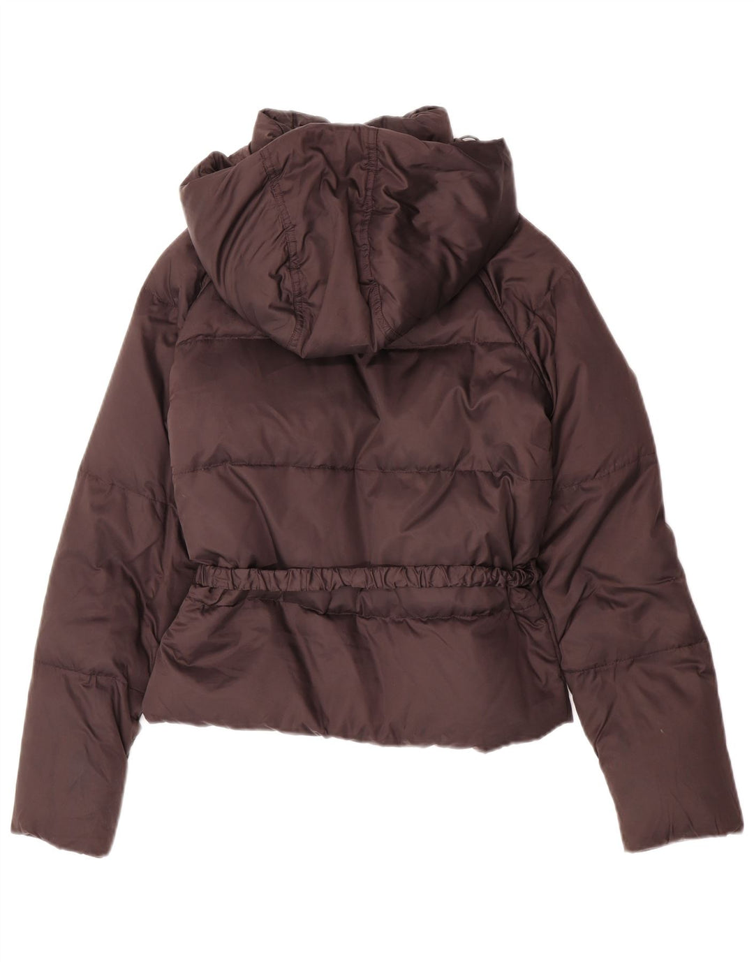 Benetton Dame Hætte Hætte Polstret Jakke UK 10 Small Brown Winter