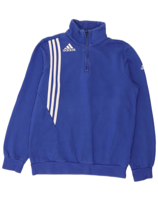 Adidas Sweatshirt med lynlås til mænd UK 34/36 Lille blå bomuld