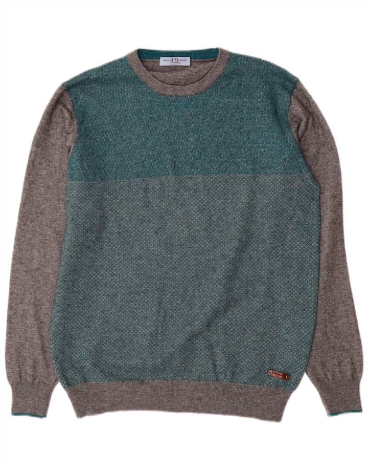 Harmont & Blaine Herre Crew Neck Jumper Sweater 2XL Grå Colourblock Uld