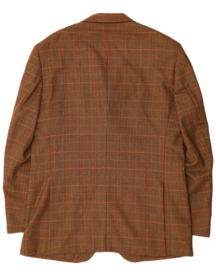 Vintage herre 3-knaps blazerjakke IT 52 XL brun ternet uld