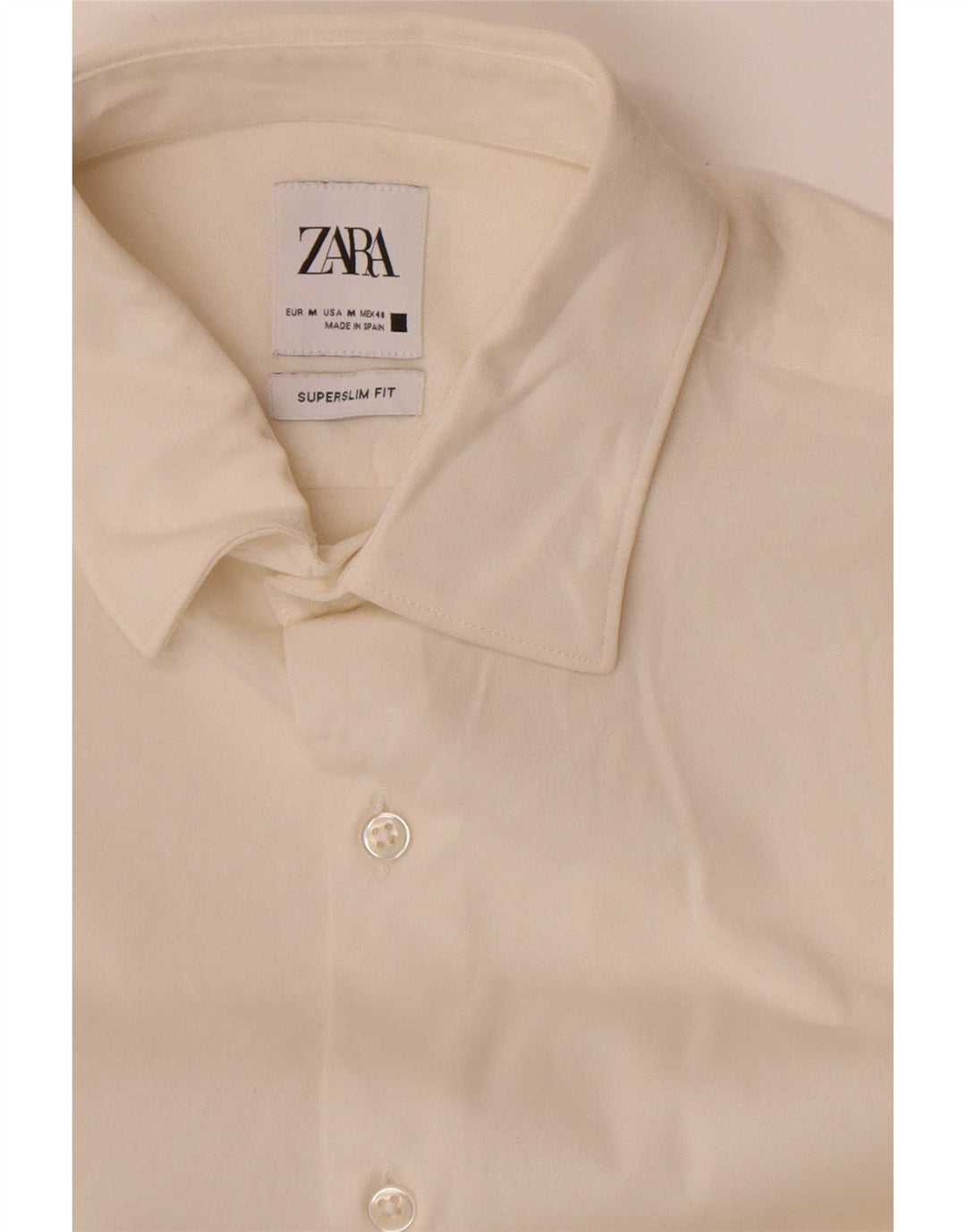 Zara Herre Super Slim Fit skjorte Medium Off White