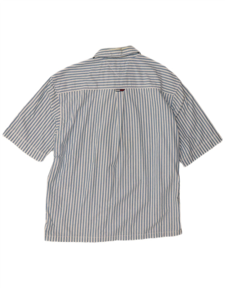 Tommy Hilfiger Kortærmet trøje til mænd mellemblå stribet bomuld