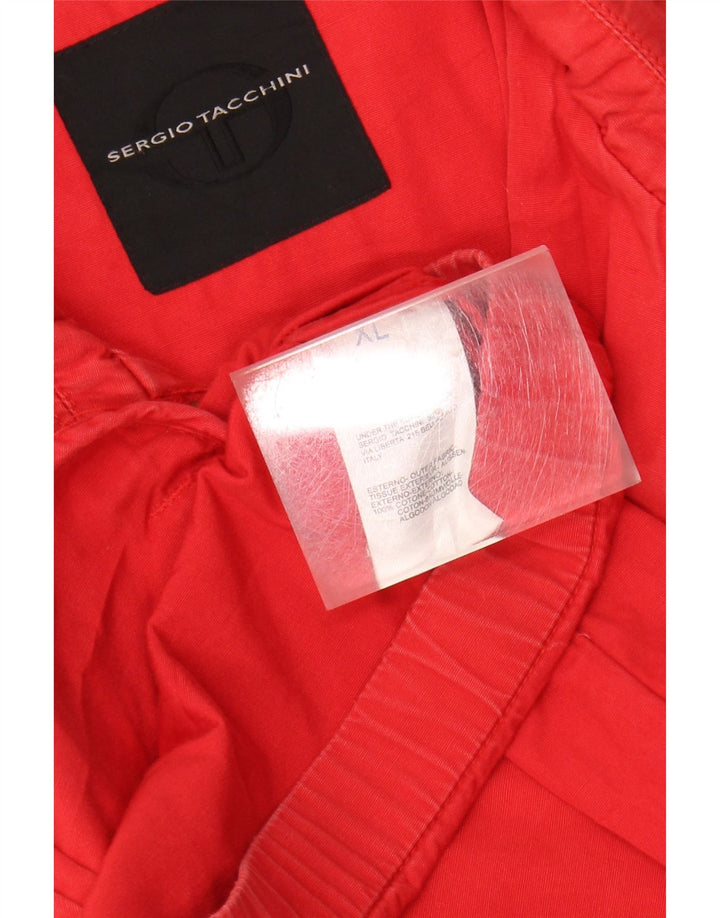 SERGIO TACCHINI Mens Bomber Jacket UK 42 XL Red Cotton