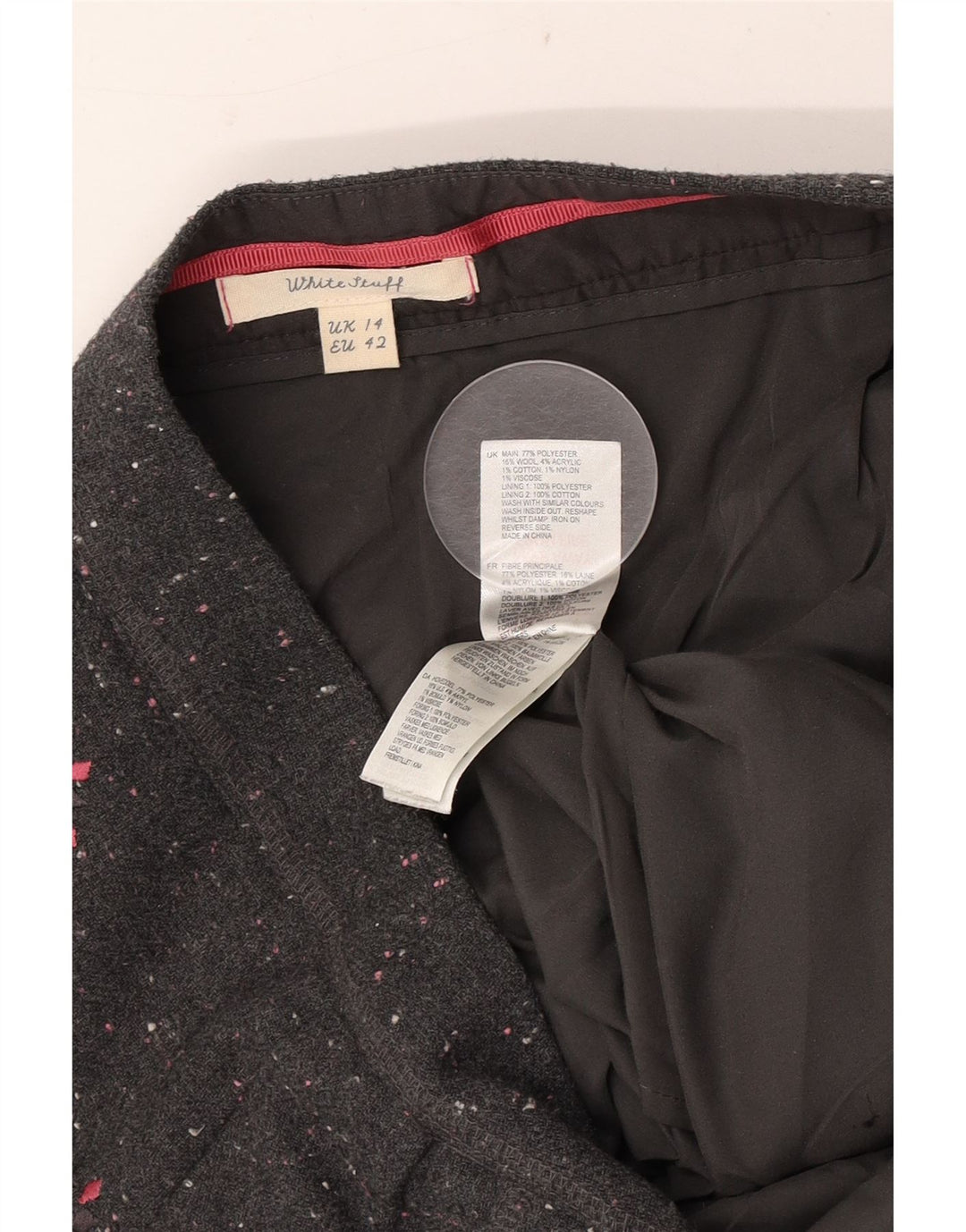 White Stuff Dame Mini-nederdel UK 14 Large W34 Grey Floral Polyester