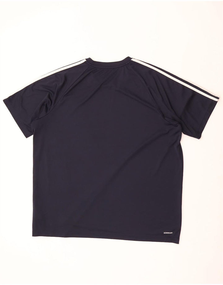 Adidas Herre Aeroready T-Shirt Top 2XL Navy Blue Polyester