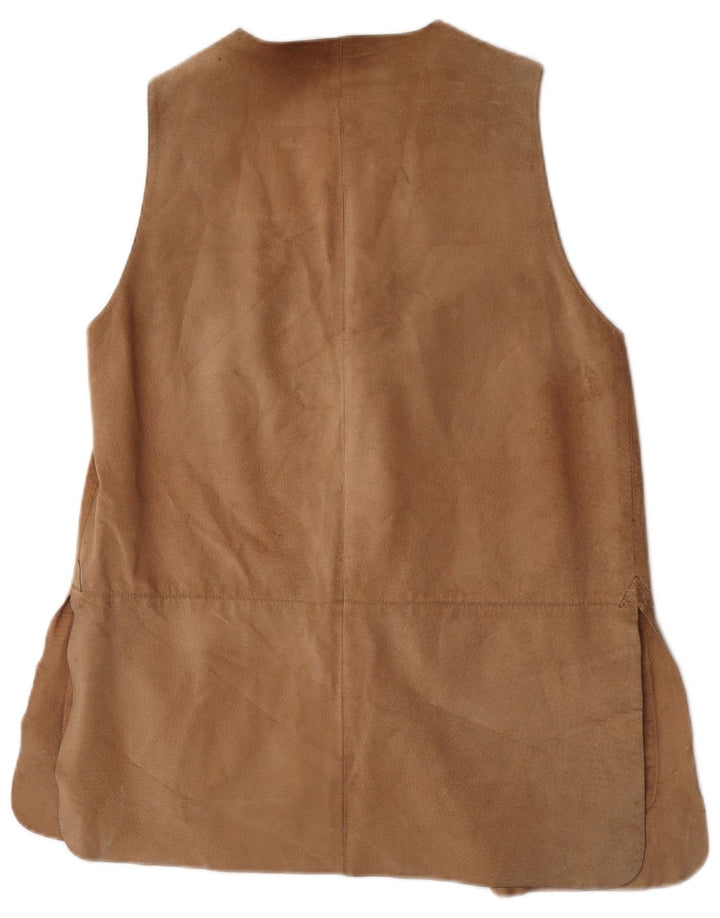 Prisma Dame ruskindsvest UK 12 Medium Brown Læder