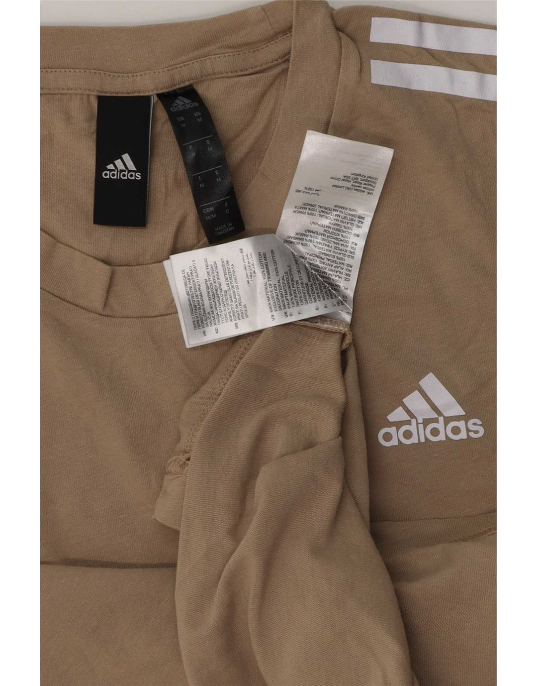 Adidas Herre T-Shirt Top Medium Beige Bomuld