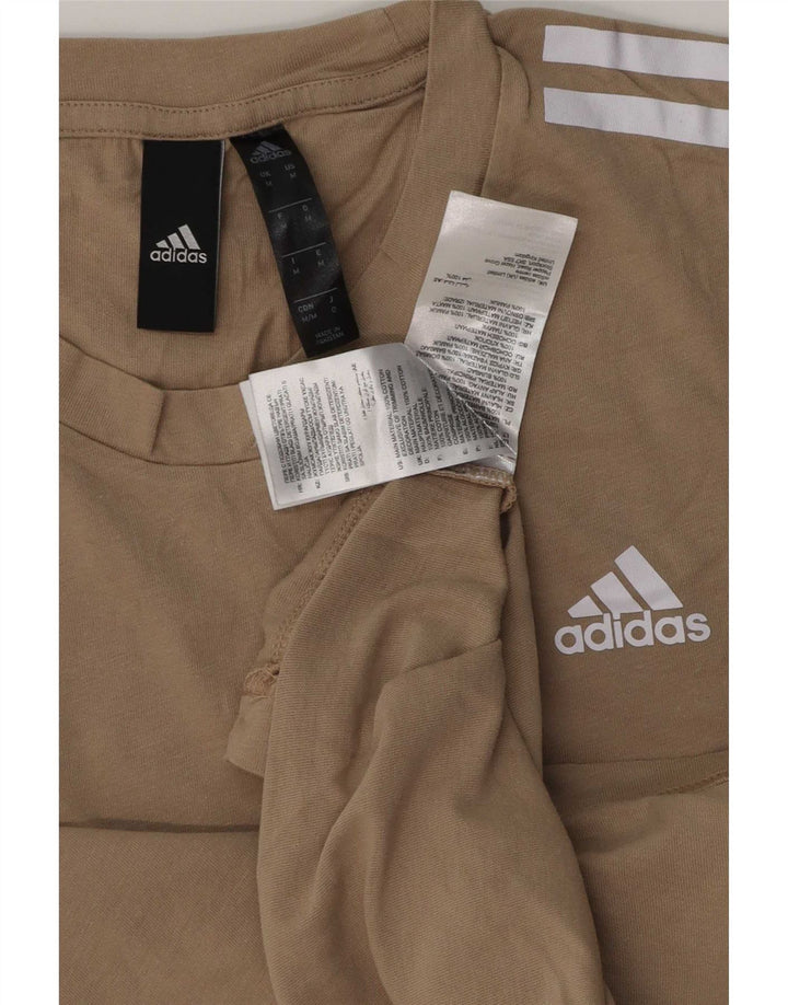 Adidas Herre T-Shirt Top Medium Beige Bomuld