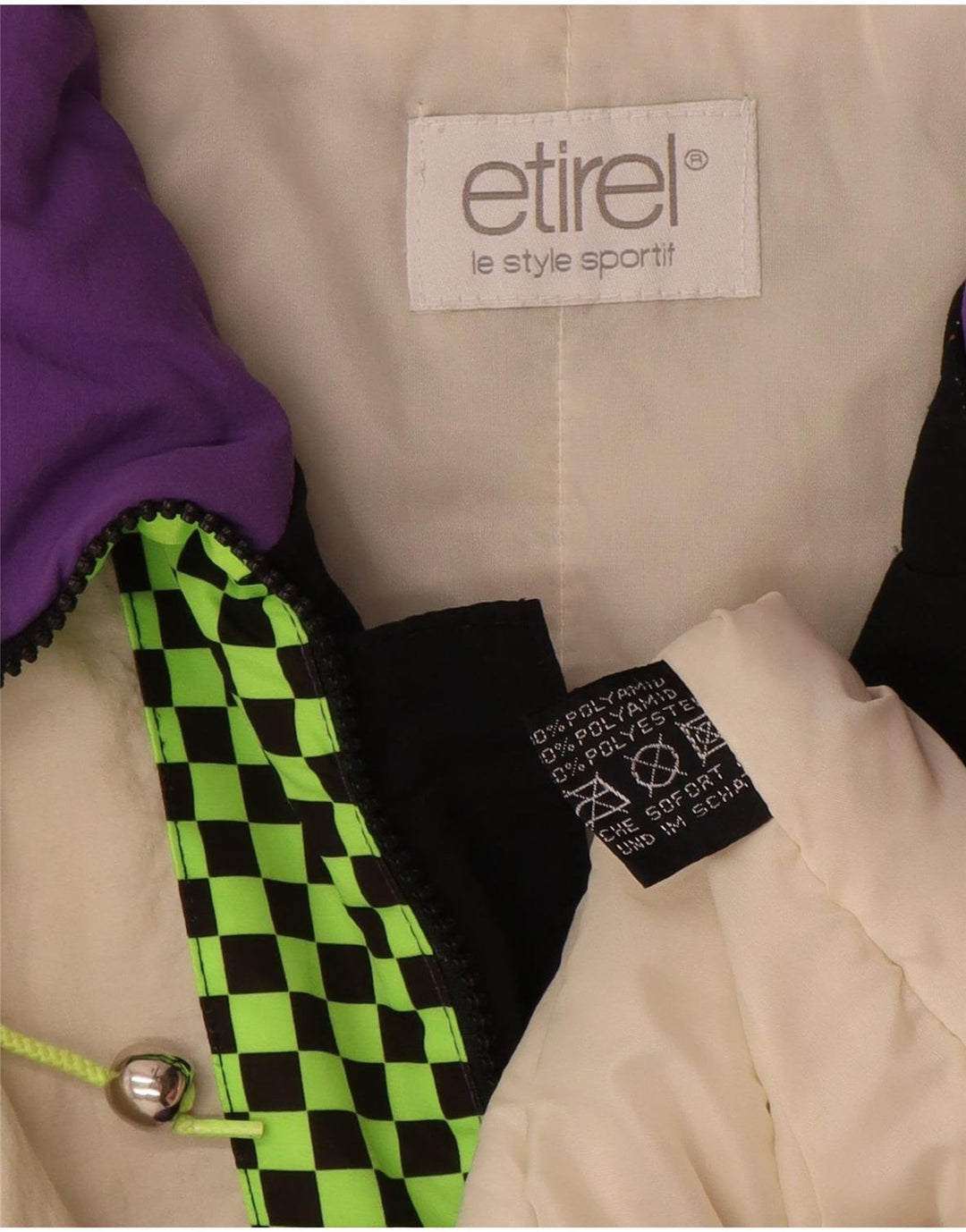 Etirel Herre Pullover Skijakke UK 40 Stor Flerfarvet Colourblock