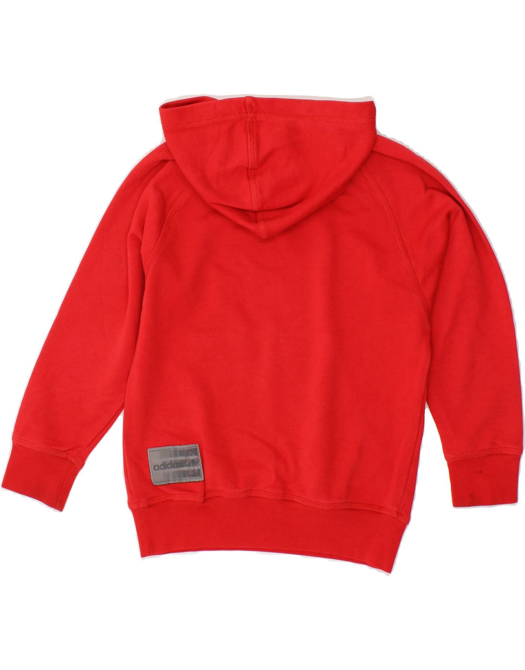 ADIDAS Boys Graphic Hoodie Jumper 7-8 Years Medium Red Cotton Vintage Adidas and Second-Hand Adidas from Messina Hembry 