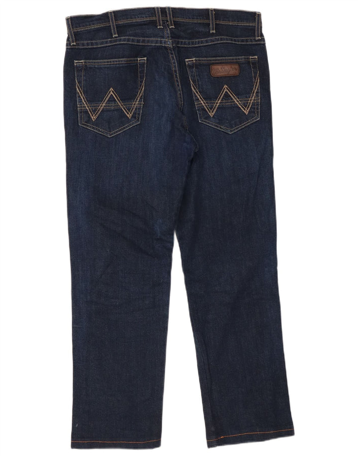 WRANGLER Herre Roxboro Straight Jeans W32 L34 Blå Bomuld