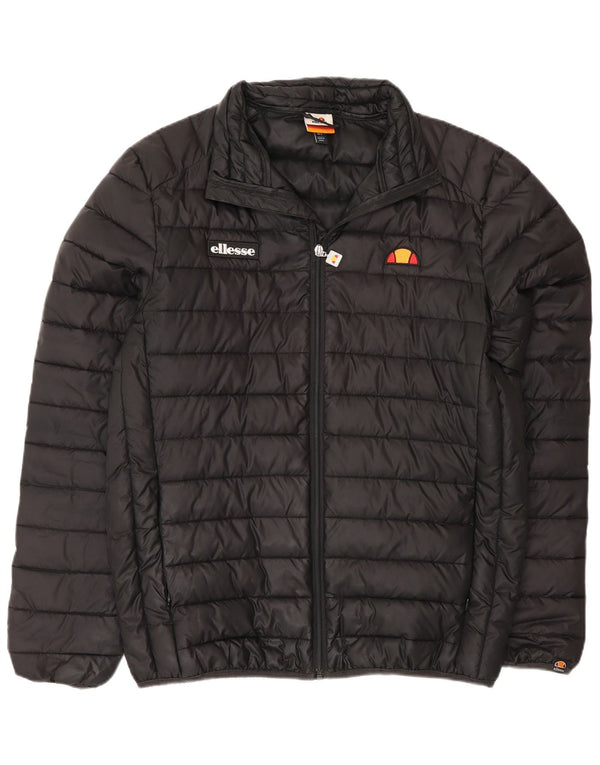 Ellesse Herre grafisk polstret jakke UK 40 Stor sort polyester