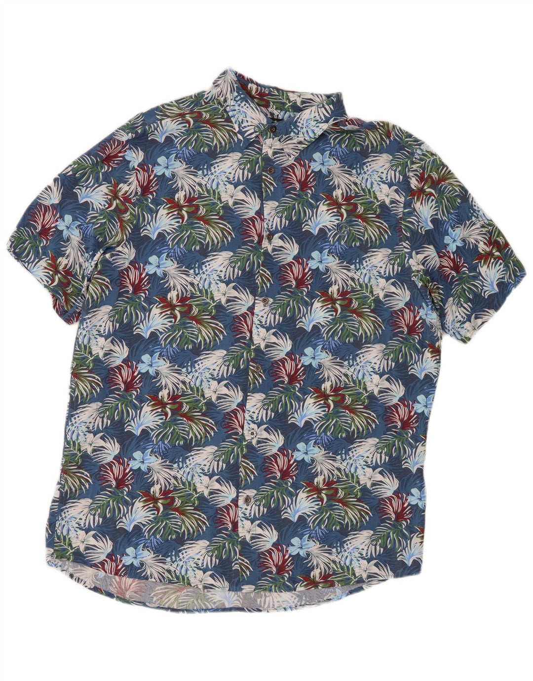 Mistral Kortærmet Herreskjorte IT 48 Medium Blue Floral Viscose
