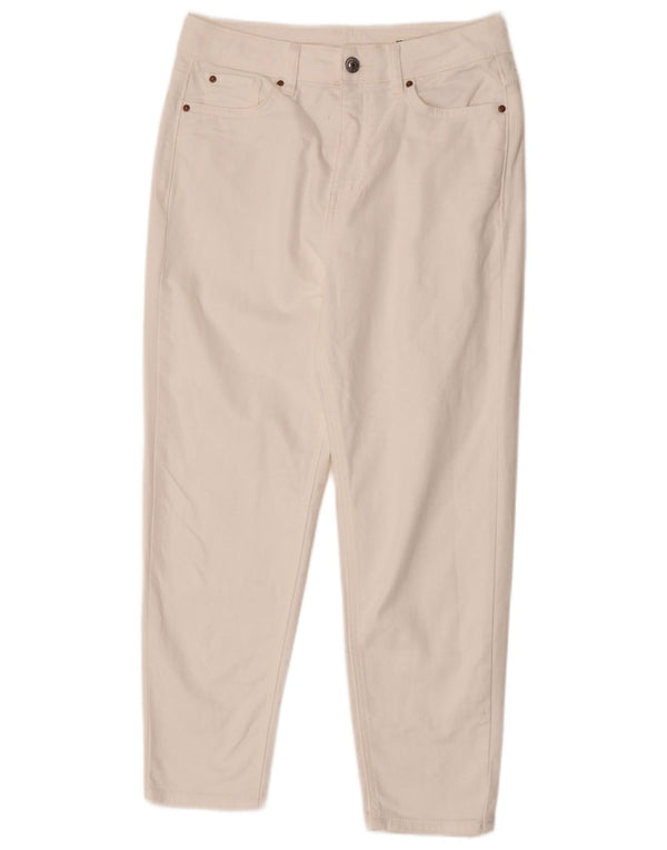 Marks & Spencer Womens Cropped Jeans UK 10 Small W28 L25 Beige Bomuld