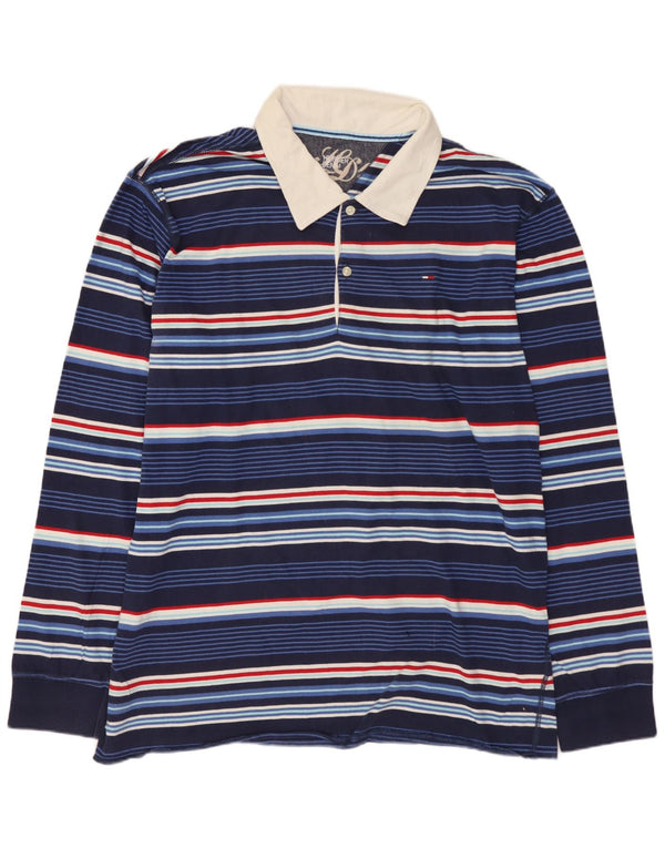 TOMMY HILFIGER Grafisk rugby poloshirt til mænd XL marineblå stribet