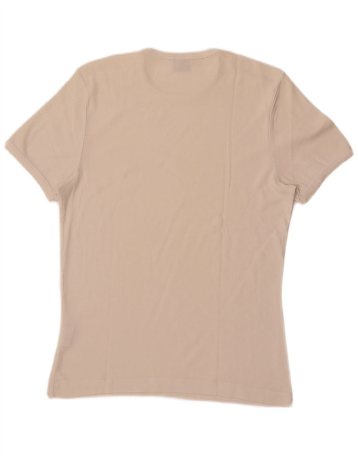 Lee Dame T-Shirt Top UK 14 Stor Hvid Bomuld