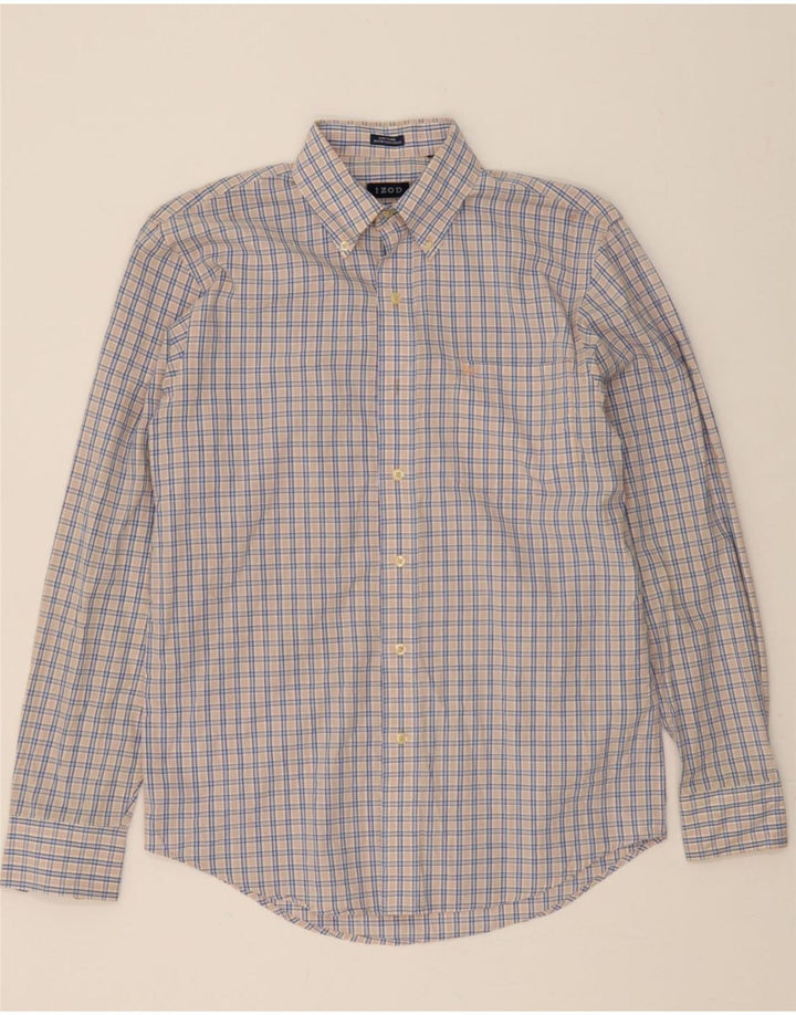 IZOD Mens Shirt Medium Blue Check Cotton Vintage Izod and Second-Hand Izod from Messina Hembry 