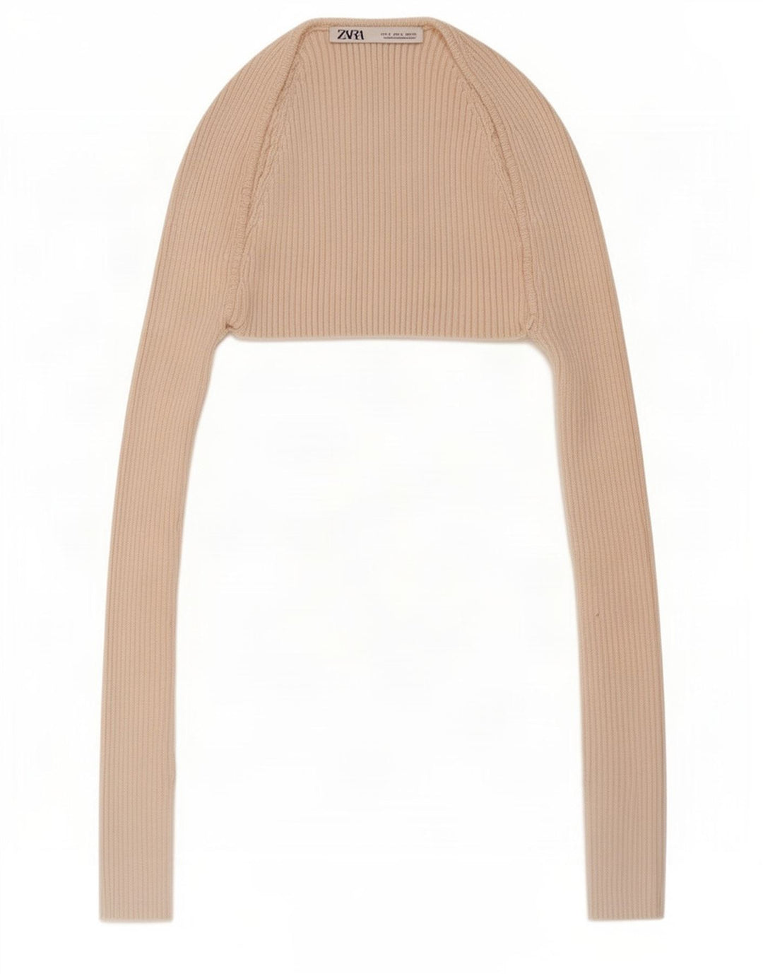 Zara Womens Bolero Top UK 8 Small Beige Viscose