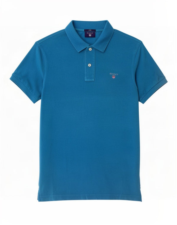 Gant Mens Polo Shirt Small Blue Cotton