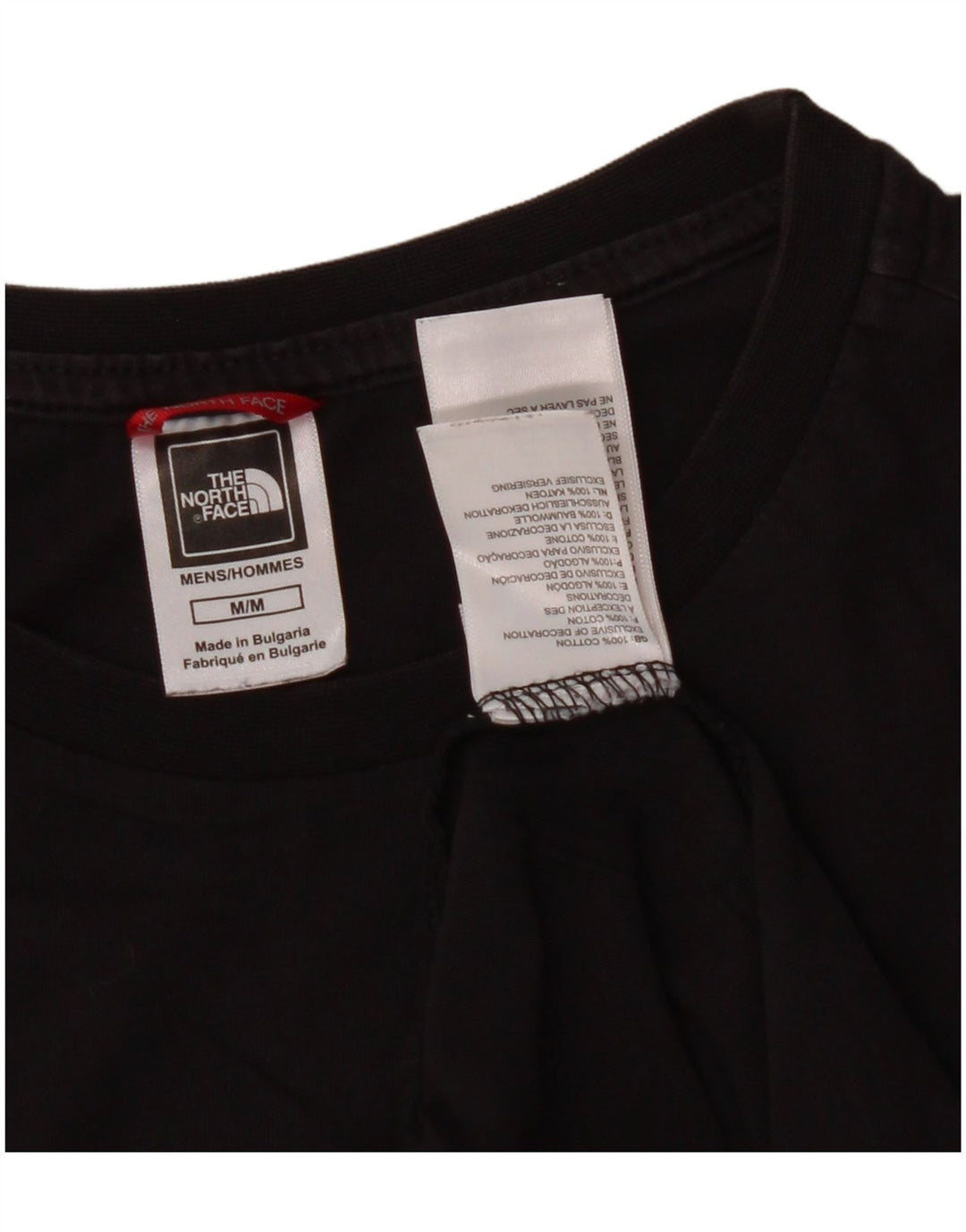 THE NORTH FACE Mens Graphic T-Shirt Top Medium Black Cotton