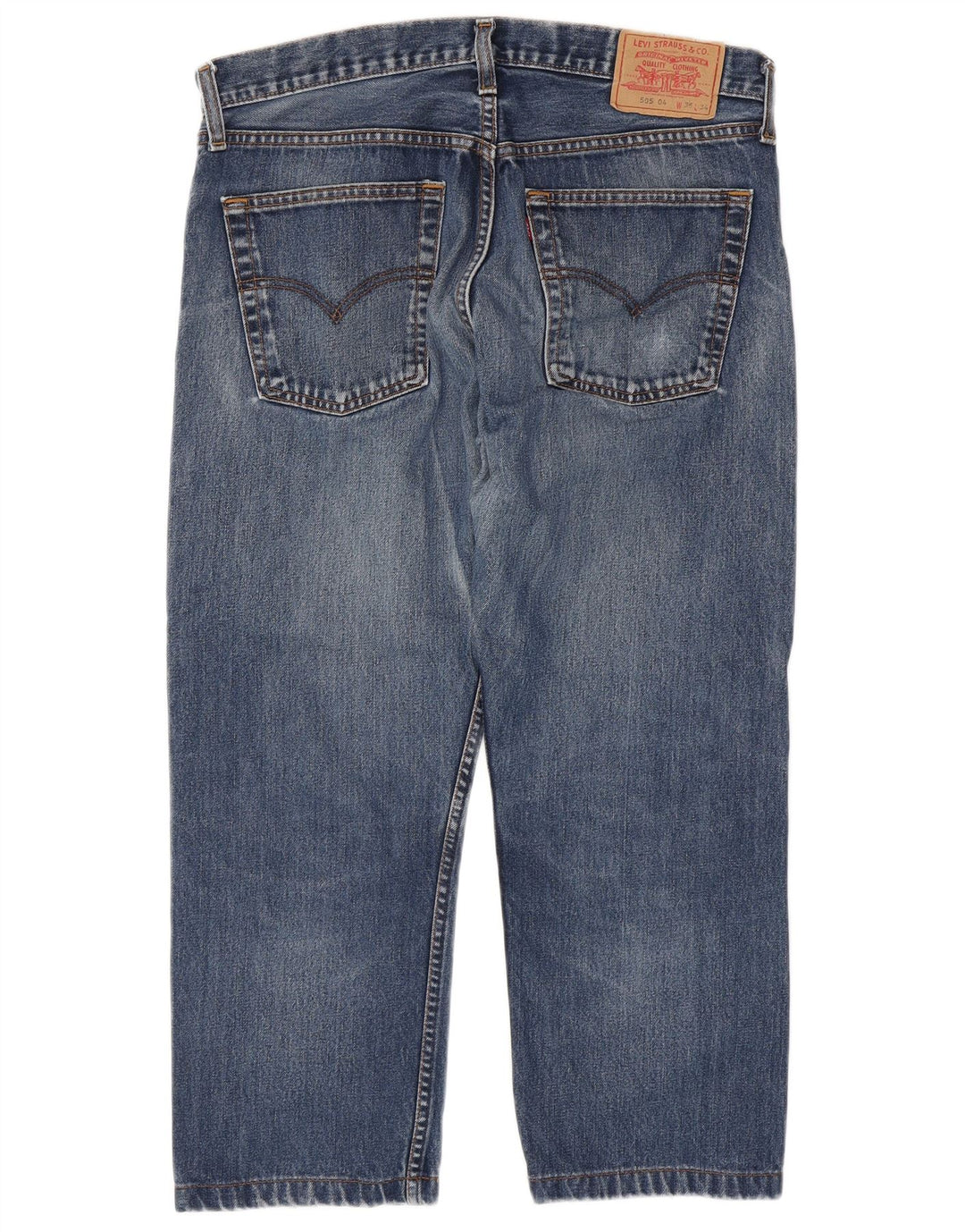 LEVI'S Herre 505 Cropped Straight Jeans W36 L24 Blå Bomuld