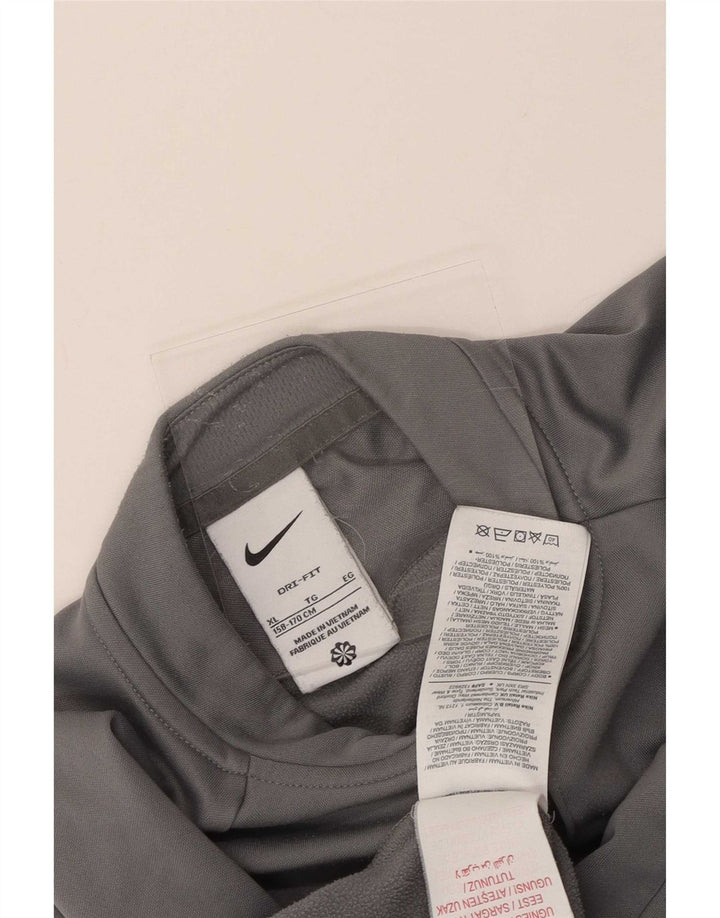 Nike Boys Zip Neck Pullover Træningsdragt Top 13-14 år XL Grå Farveblok