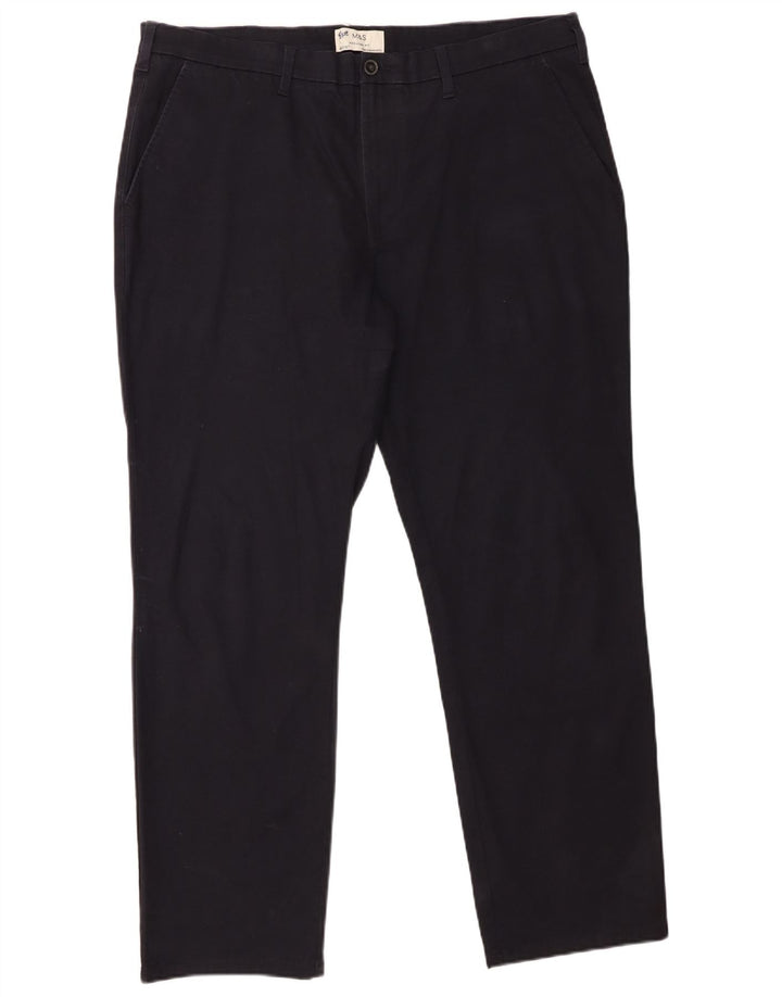 Marks & Spencer Herre Regular Fit Chinobukser W40 L31 Marineblå Bomuld