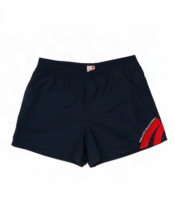 Sergio Tacchini Herre grafiske sportsshorts Medium Navy Blue Colourblock