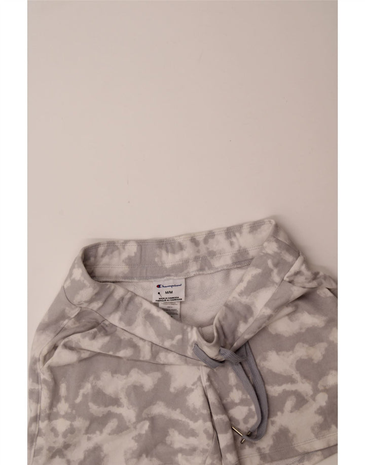 CHAMPION Womens Sport Shorts UK 14 Medium  Grey Tie Dye Cotton Vintage Champion and Second-Hand Champion from Messina Hembry 