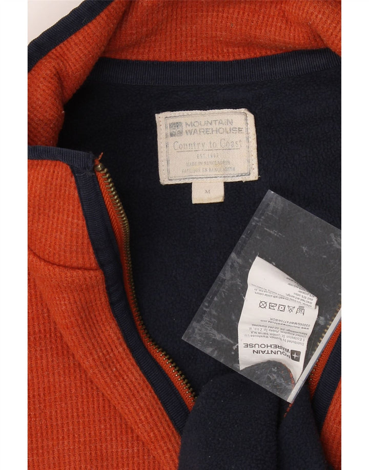 MOUNTAIN WAREHOUSE Mens Zip Neck Sweatshirt Jumper Medium Orange Cotton Vintage Mountain Warehouse and Second-Hand Mountain Warehouse from Messina Hembry 