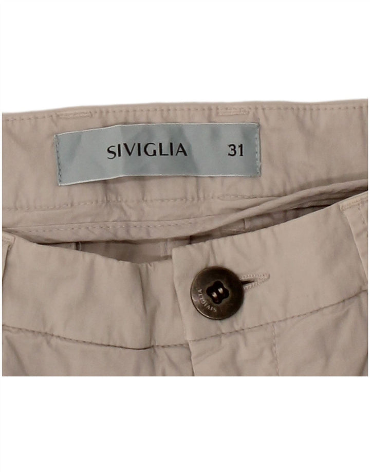 SIVIGLIA Mens Chino Shorts W31 Medium Beige Cotton