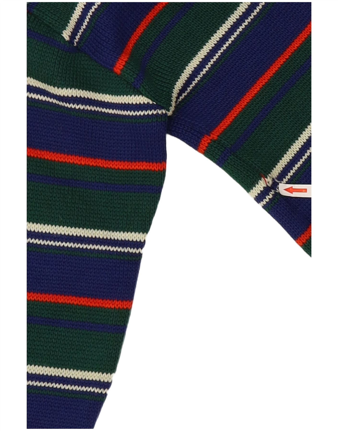 Vintage Dame Turtle Neck Jumper Sweater IT 42 Medium Grøn Stribet