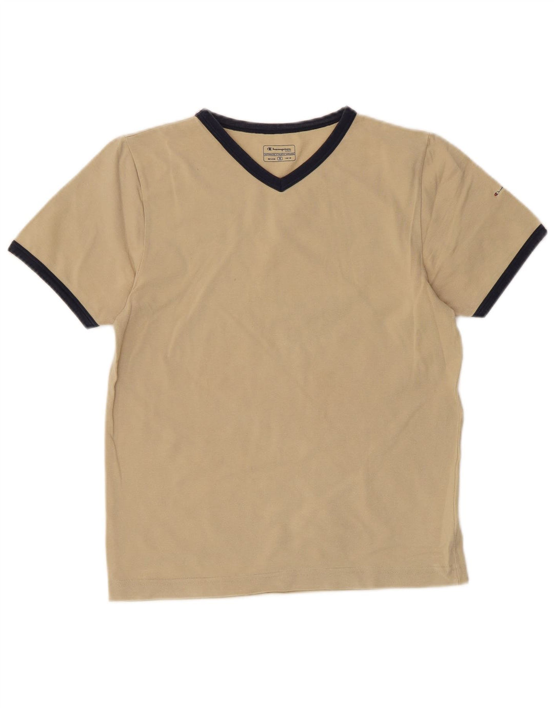 CHAMPION Dame T-Shirt Top UK 10 Lille Beige Bomuld