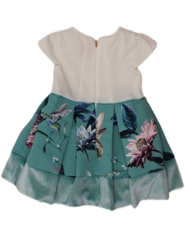 TED BAKER Baby Girls A-Line Kjole 9-12 måneder Hvid blomstret polyester