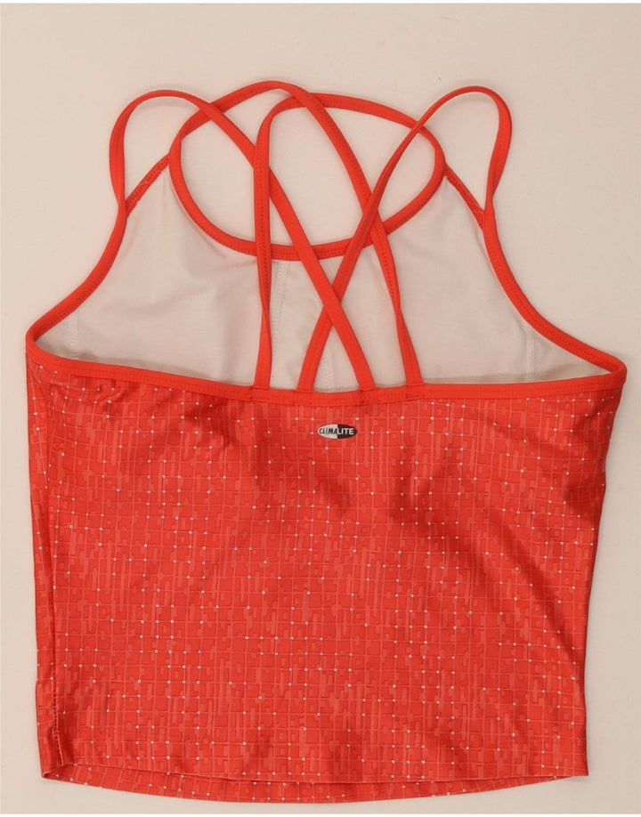 Adidas Womens Crop Vest Top UK 8 Small Red Check