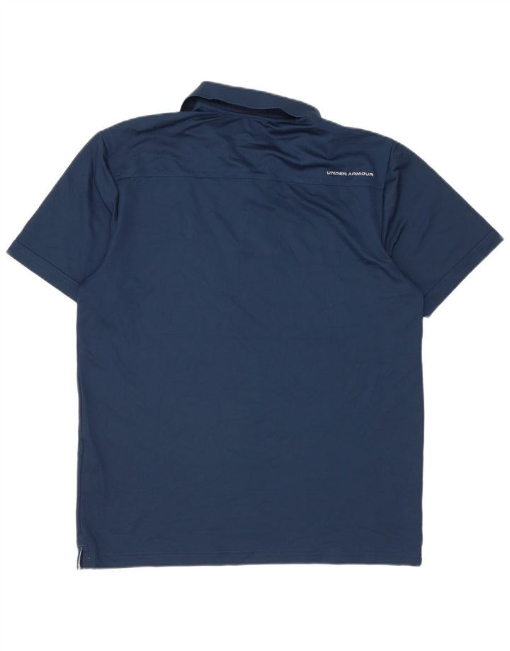 Under Armour Herre Heat Gear Polo Shirt Large Navy Blue Polyester