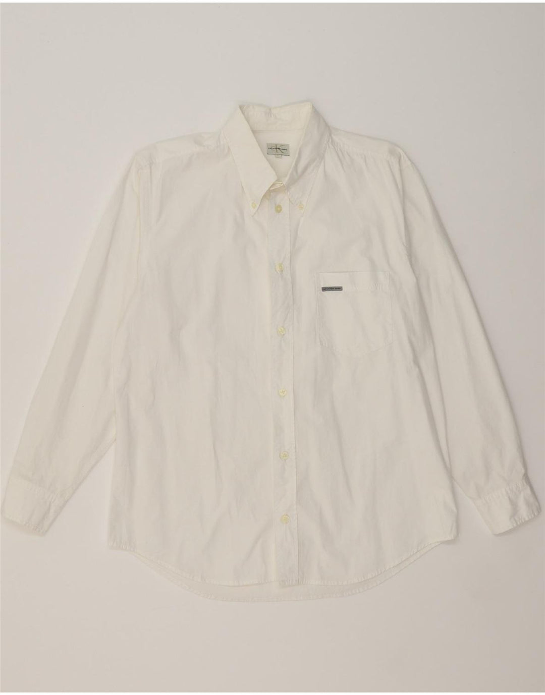 CALVIN KLEIN JEANS Mens Shirt Large White Vintage Calvin Klein Jeans and Second-Hand Calvin Klein Jeans from Messina Hembry 