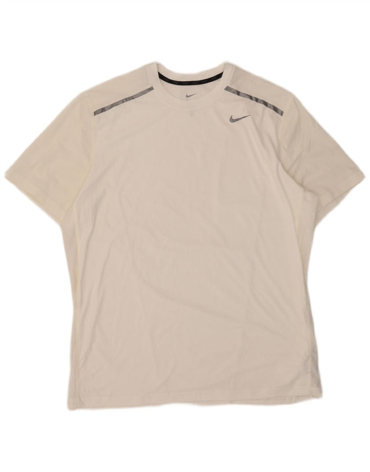 Nike Herre Dri Fit T-Shirt Top XL Hvid Polyester