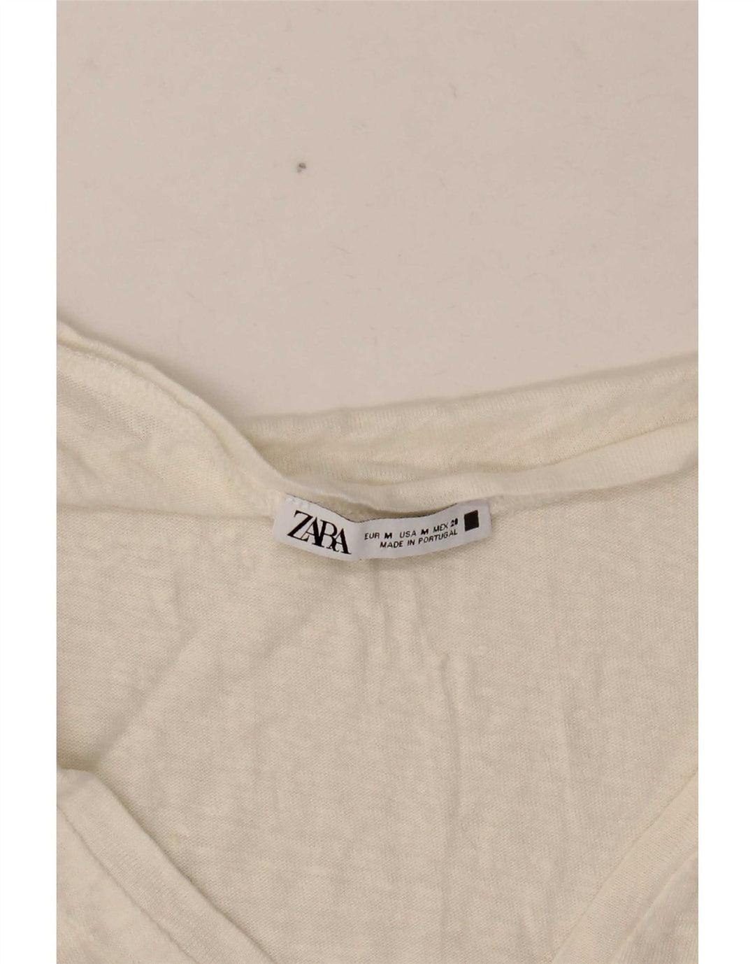 Zara Womens Crop T-Shirt Top UK 12 Medium White