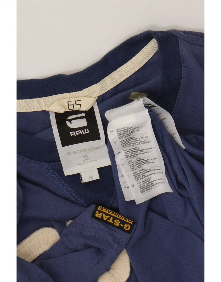 G-Star Herre grafisk T-shirt Top Medium Navyblå Bomuld