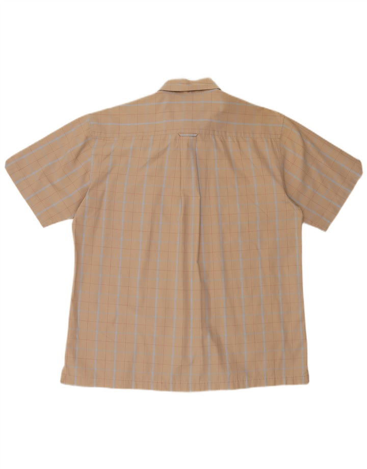 Ben Sherman Kortærmet Herreskjorte Stor Beige Ternet