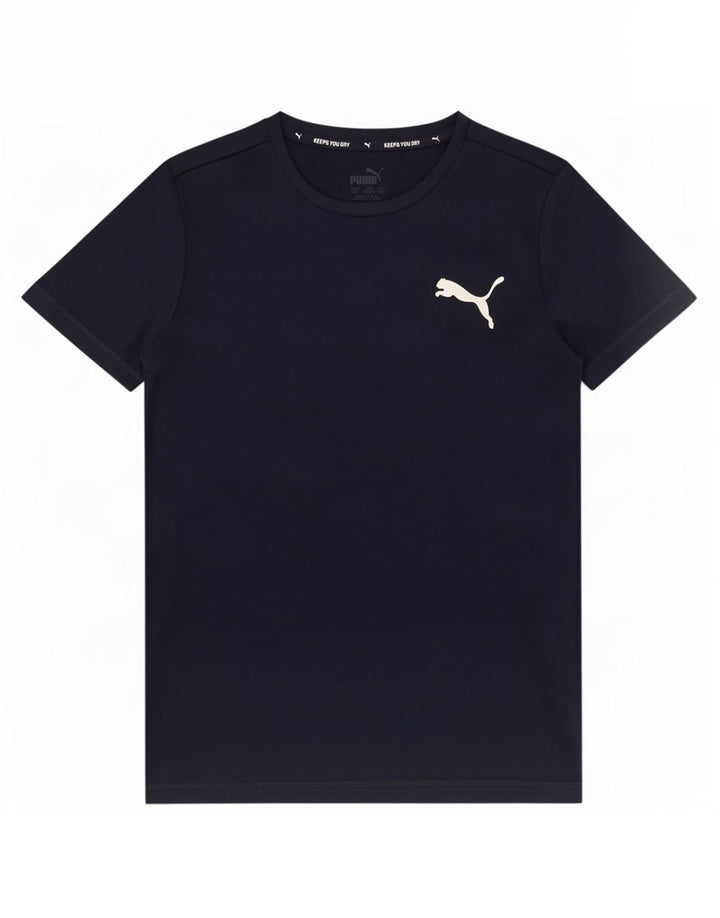 Puma Boys T-Shirt Top 11-12 år Navy Blue Polyester
