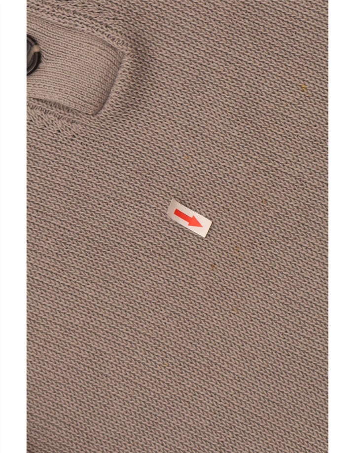 Reiss Herre Button Neck Jumper Sweater XL Grå Bomuld