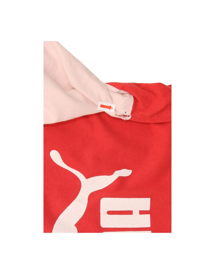 PUMA Mens Graphic T-Shirt Top 2XL Red Colourblock
