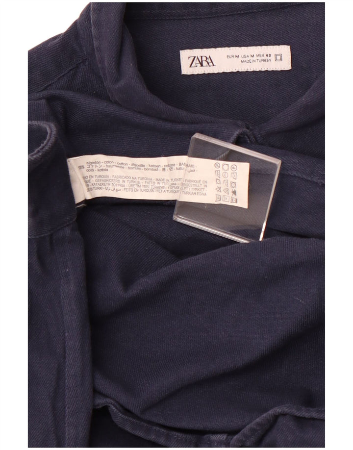 ZARA Flanelskjorte til mænd Medium marineblå bomuld